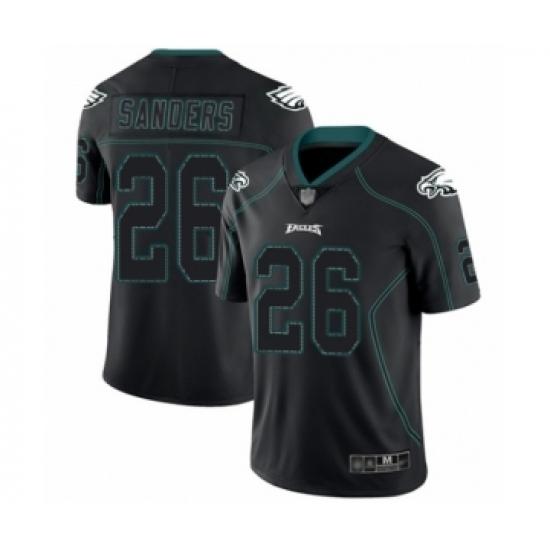 Men's Philadelphia Eagles #26 Miles Sanders Limited Lights Out Black Rush Football Jersey - Ujersey