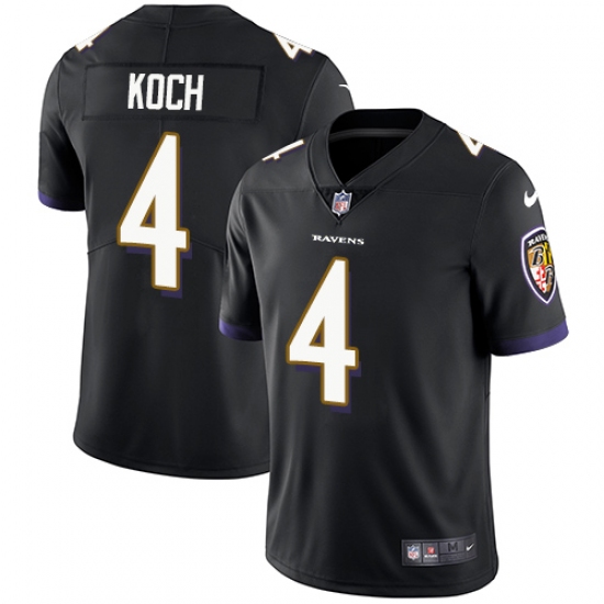 Youth Nike Baltimore Ravens #4 Sam Koch Black Alternate Vapor Untouchable Limited Player NFL Jersey - Ujersey