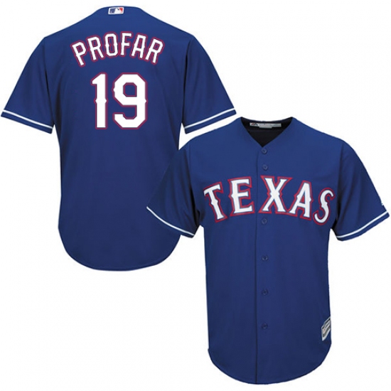 Men's Majestic Texas Rangers #19 Jurickson Profar Replica Royal Blue Alternate 2 Cool Base MLB Jersey - Ujersey