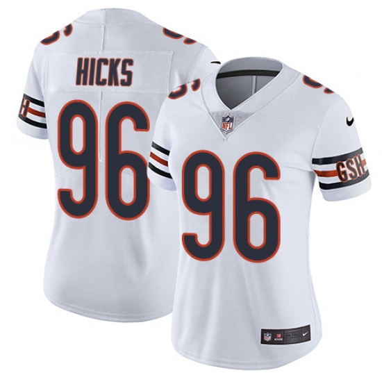Women's Nike Chicago Bears #96 Akiem Hicks White Vapor Untouchable Limited Player NFL Jersey - Ujersey