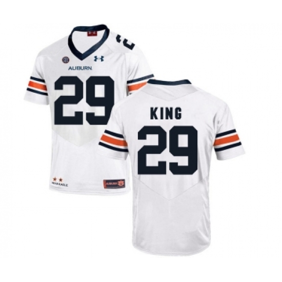 Auburn Tigers 29 Brandon King White College Football Jersey - Ujersey