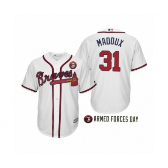 Men's 2019 Armed Forces Day Greg Maddux #31 Atlanta Braves White Jersey - Ujersey