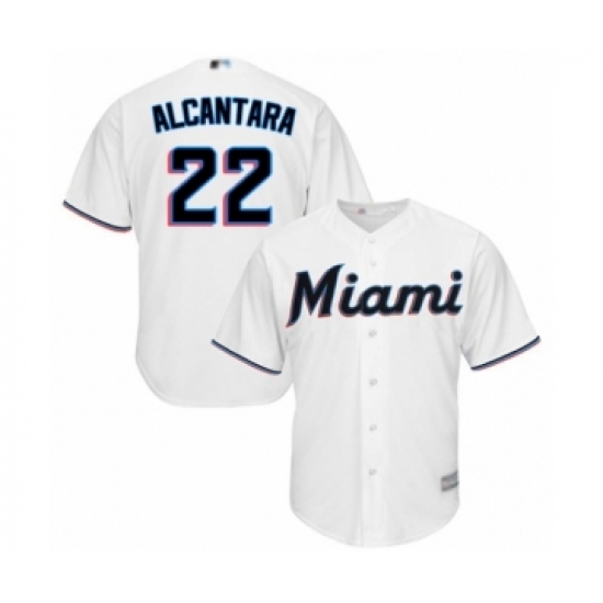 Men's Miami Marlins #22 Sandy Alcantara Replica White Home Cool Base Baseball Jersey - Ujersey