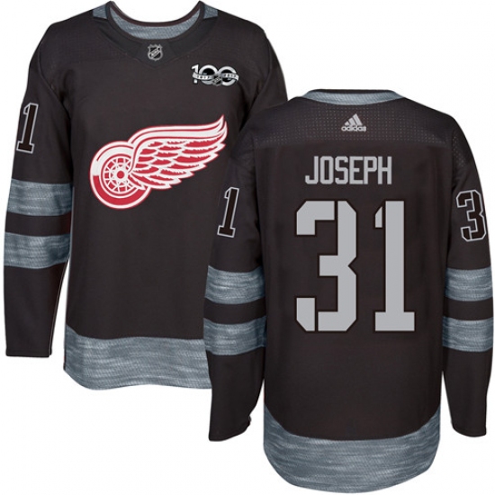 Men's Adidas Detroit Red Wings #31 Curtis Joseph Premier Black 1917-2017 100th Anniversary NHL Jersey - Ujersey