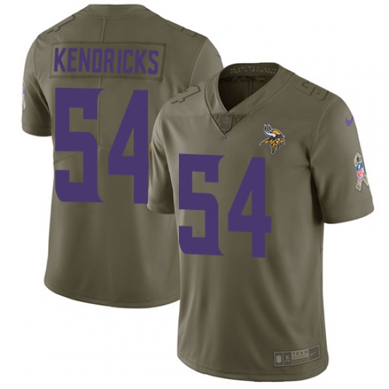 Men's Nike Minnesota Vikings #54 Eric Kendricks Limited Olive 2017 Salute to Service NFL Jersey - Ujersey