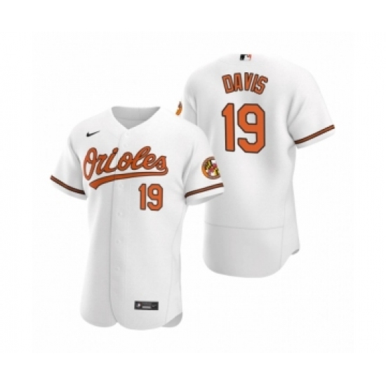 Men's Baltimore Orioles #19 Chris Davis Nike White Authentic 2020 Home Jersey - Ujersey