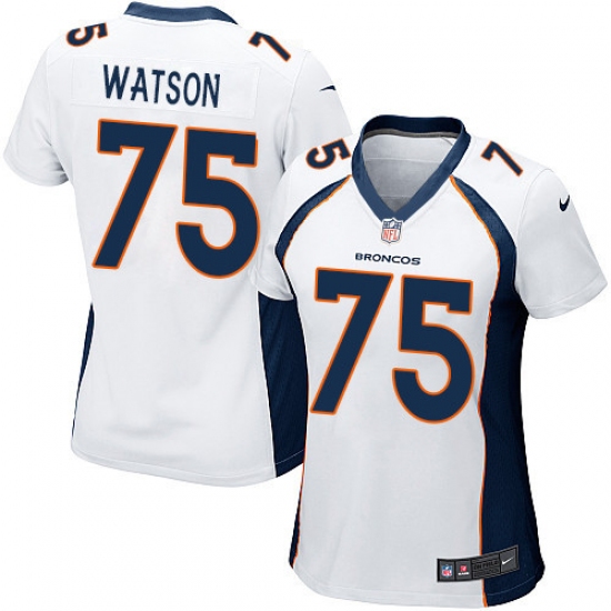 Women's Nike Denver Broncos #75 Menelik Watson Game White NFL Jersey - Ujersey