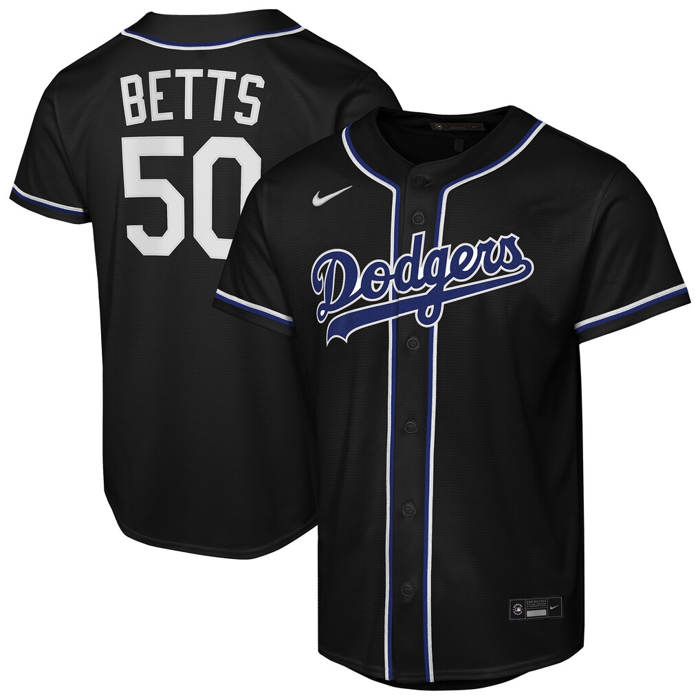Youth Los Angeles Dodgers Mookie Betts Nike Black Fashion Replica Player Jersey - Ujersey Shop