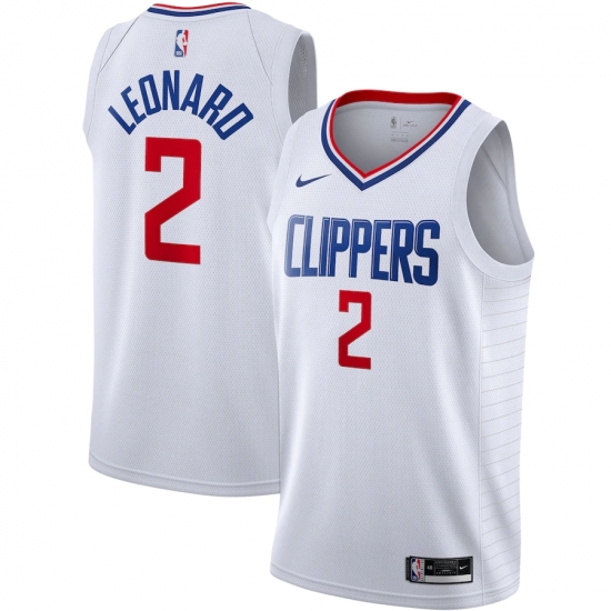 Men's LA Clippers #2 Kawhi Leonard Nike White 2020-21 Swingman Jersey - Ujersey