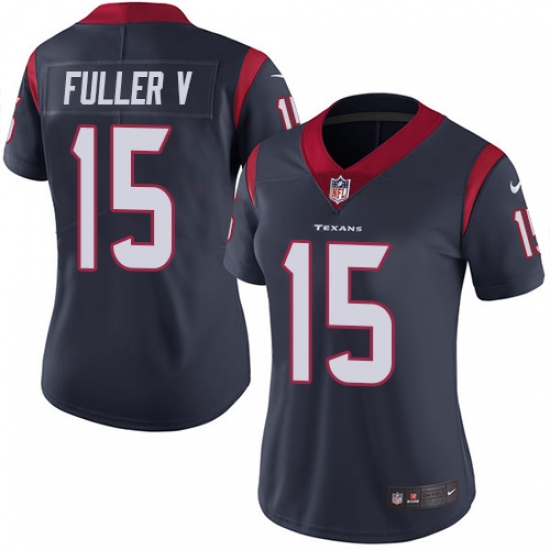 Women's Nike Houston Texans #15 Will Fuller V Elite Navy Blue Team Color NFL Jersey - Ujersey