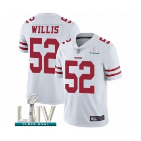 Youth San Francisco 49ers #52 Patrick Willis White Vapor Untouchable Limited Player Super Bowl LIV Bound Football Jersey - Ujersey