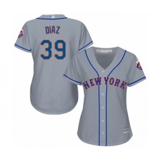 Women's New York Mets #39 Edwin Diaz Authentic Grey Road Cool Base Baseball Jersey - Ujersey