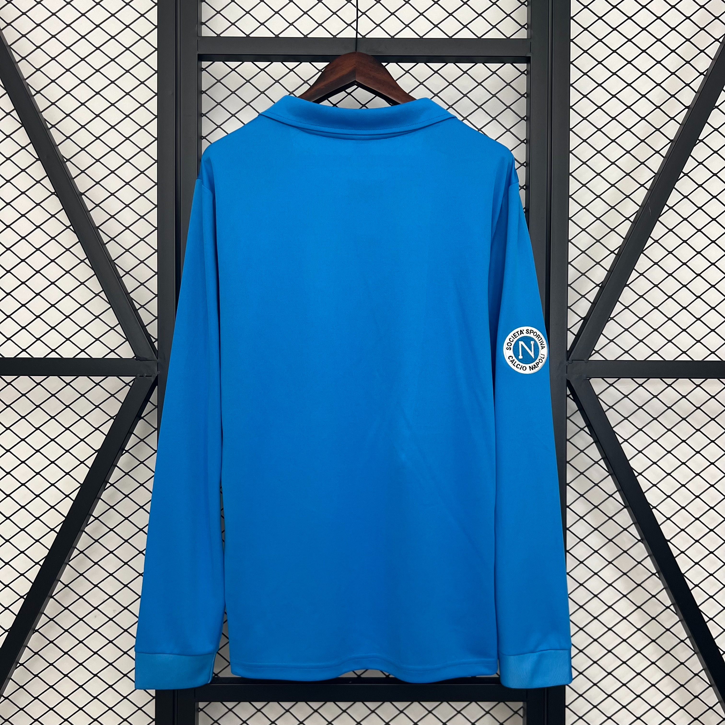 Napoli Retro Soccer Jersey Home Long Sleeve Custom Shirt 1987-88 - ujerseystore