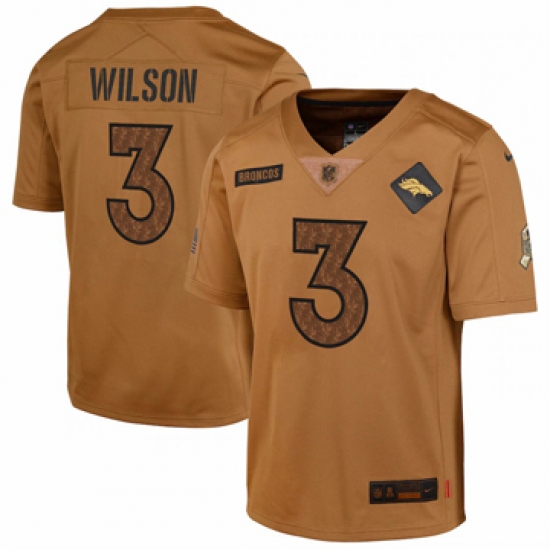 Youth Denver Broncos #3 Russell Wilson Nike Brown 2023 Salute To Service Limited Jersey - Ujersey