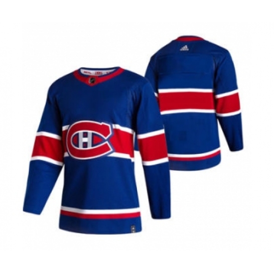 Men's Montreal Canadiens Blank Blue 2020-21 Reverse Retro Alternate Hockey Jersey - Ujersey