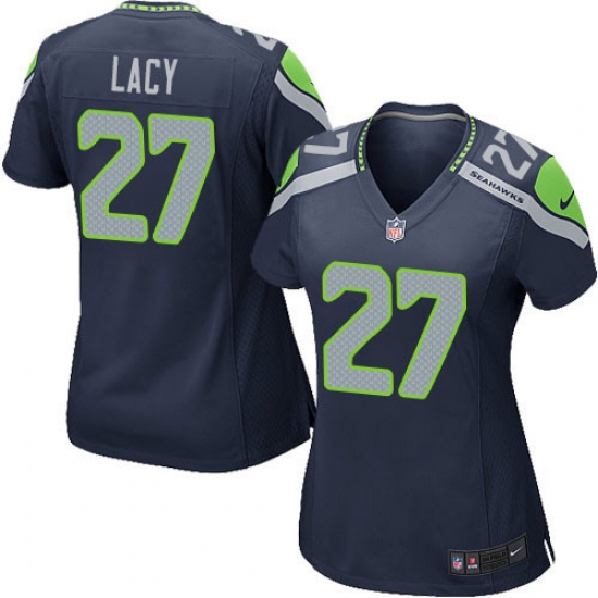 Women's Nike Seattle Seahawks #27 Eddie Lacy Game Steel Blue Team Color NFL Jersey - Ujersey