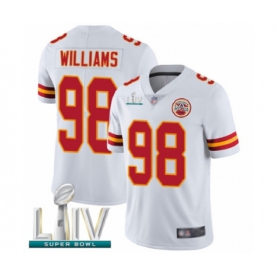 Men's Kansas City Chiefs #98 Xavier Williams White Vapor Untouchable Limited Player Super Bowl LIV Bound Football Jersey - Ujersey