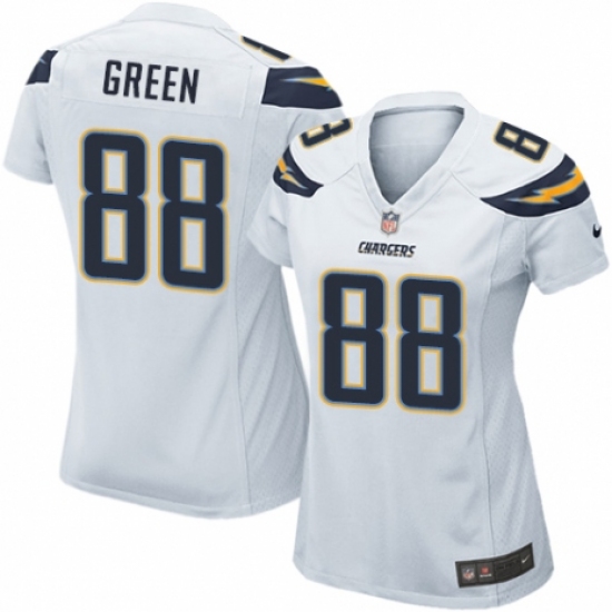 Women's Nike Los Angeles Chargers #88 Virgil Green Game White NFL Jersey - Ujersey