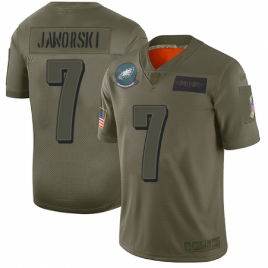 Women's Philadelphia Eagles #7 Ron Jaworski Limited Camo 2019 Salute to Service Football Jersey
