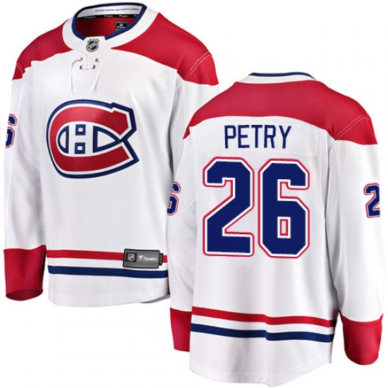Men's Montreal Canadiens #26 Jeff Petry Authentic White Away Fanatics Branded Breakaway NHL Jersey - Ujersey