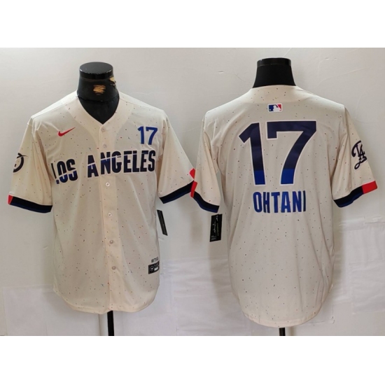 Men's Los Angeles Dodgers #17 Shohei Ohtani Cream 2024 City Connect Limited Jersey