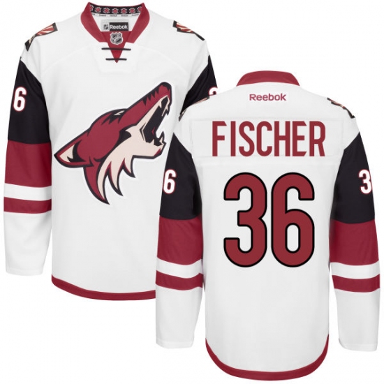 Men's Reebok Arizona Coyotes #36 Christian Fischer Authentic White Away NHL Jersey - Ujersey