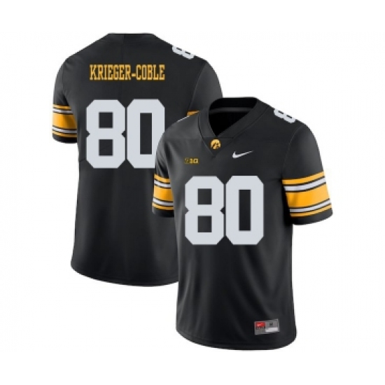 Iowa Hawkeyes 80 Henry Krieger-Coble Black College Football Jersey - Ujersey