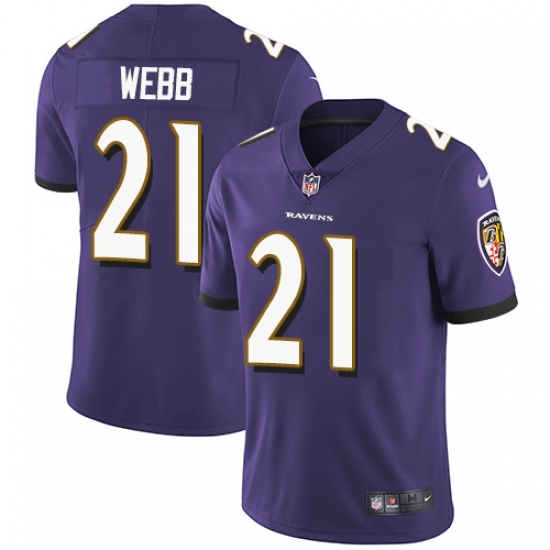 Youth Nike Baltimore Ravens #21 Lardarius Webb Purple Team Color Vapor Untouchable Limited Player NFL Jersey - Ujersey
