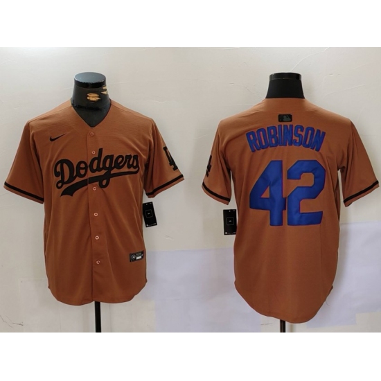 Men's Los Angeles Dodgers #42 Jackie Robinson Olive Cool Base Limited Stitched Jersey - Ujersey