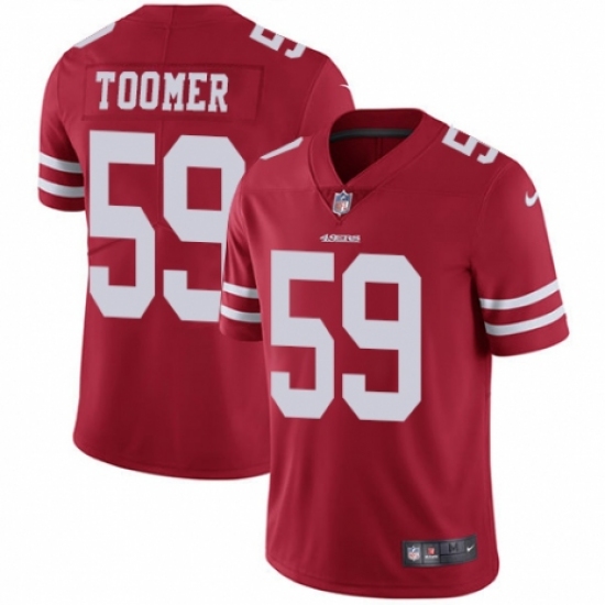 Youth Nike San Francisco 49ers #59 Korey Toomer Red Team Color Vapor Untouchable Limited Player NFL Jersey - Ujersey