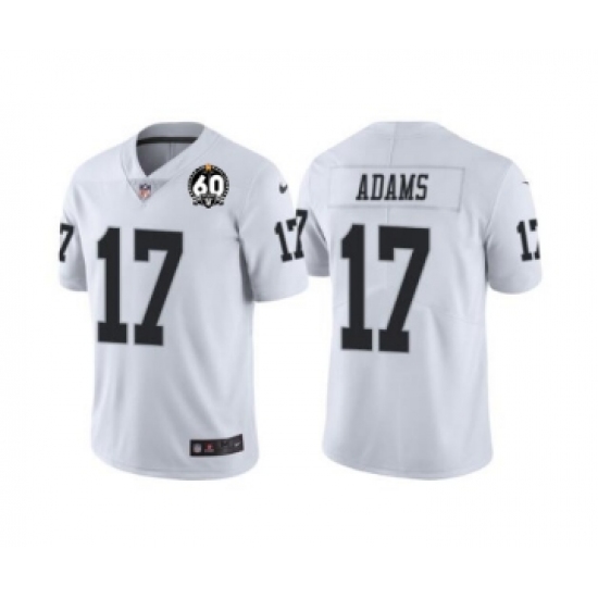 Men's Las Vegas Raiders #17 Davante Adams White With 60th Anniversary Patch Vapor Limited Stitched Jersey - Ujersey