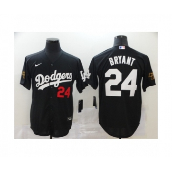 Los Angeles Dodgers #24 Kobe Bryant Black 2020 Cool Base Jerseys - Ujersey