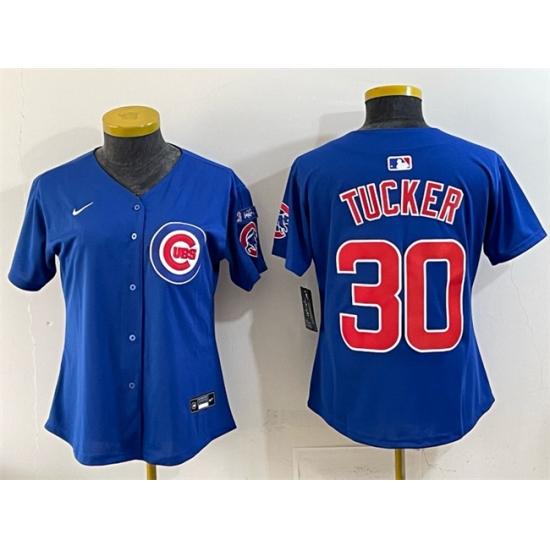 Youth Chicago Cubs #30 Kyle Tucker Royal 'Ryne Sandberg Tribute' Vapor Limited V3 Stitched Baseball Jersey - Ujersey