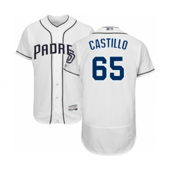 Men's San Diego Padres #65 Jose Castillo White Home Flex Base Authentic Collection Baseball Player Jersey - Ujersey