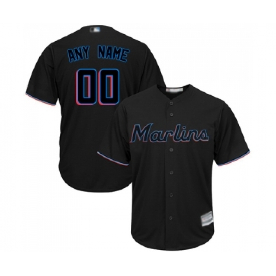 Men's Miami Marlins Customized Replica Black Alternate 2 Cool Base Baseball Jersey - Ujersey