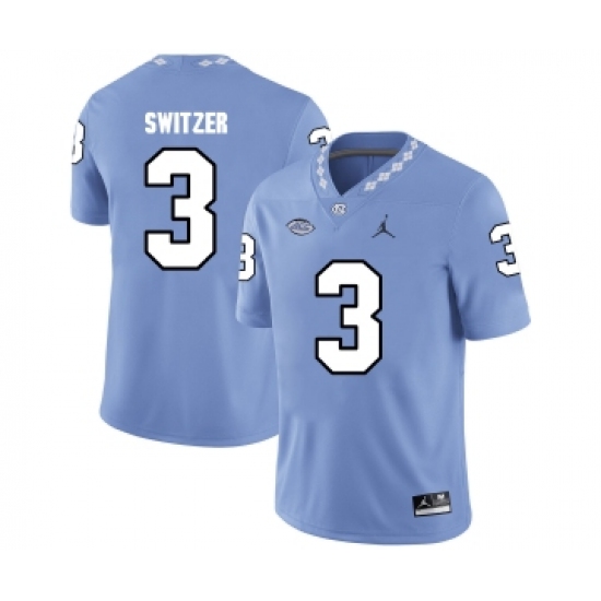 North Carolina Tar Heels 3 Ryan Switzer Blue College Football Jersey - Ujersey