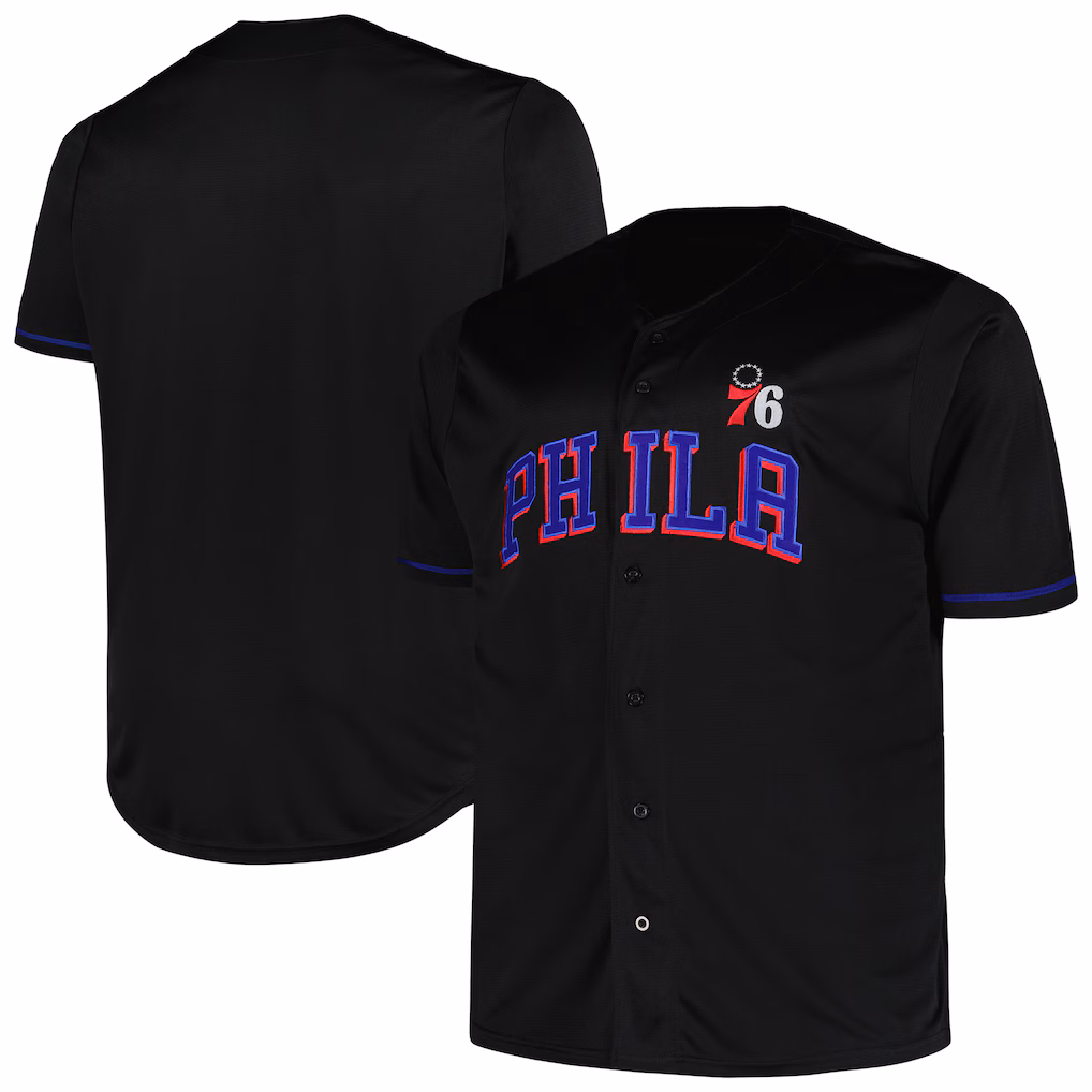 Men's Philadelphia 76ers Profile Black Big & Tall Pop Jersey - Ujersey
