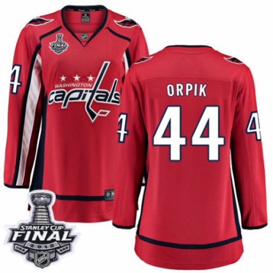 Women's Washington Capitals #44 Brooks Orpik Fanatics Branded Red Home Breakaway 2018 Stanley Cup Final NHL Jersey - Ujersey