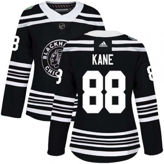 Women's Adidas Chicago Blackhawks #88 Patrick Kane Authentic Black 2019 Winter Classic NHL Jersey - Ujersey