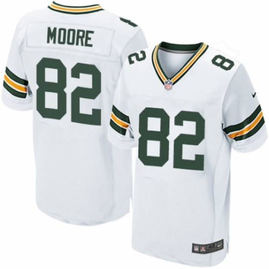 Men's Nike Green Bay Packers #82 J'Mon Moore Elite White NFL Jersey - Ujersey