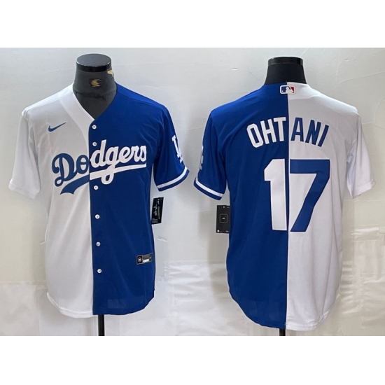 Men's Los Angeles Dodgers #17 Shohei Ohtani White Blue Two Tone Stitched Baseball Jerseys - Ujersey
