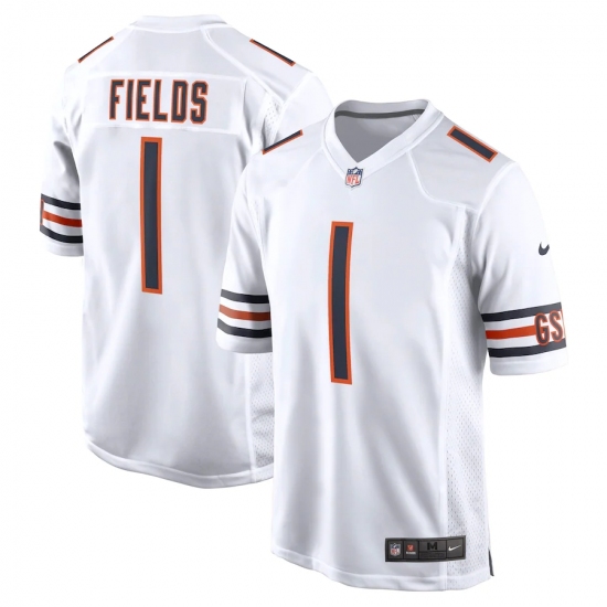 Men's Chicago Bears #1 Justin Fields Nike White 2021 NFL Draft First Round Pick Alternate Limited Jersey - Ujersey