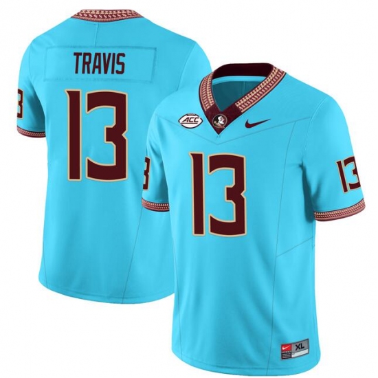Men's Florida State Seminoles #13 Jordan Travis Teal Stitched Jersey - Ujersey