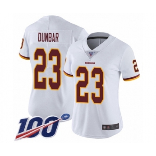 Women's Washington Redskins #23 Quinton DuBasketballr White Vapor Untouchable Limited Player 100th Season Football Jersey