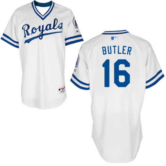 Men's Majestic Kansas City Royals #16 Bo Jackson Replica White 1974 Turn Back The Clock MLB Jersey - Ujersey