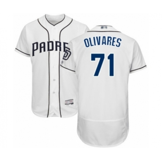 Men's San Diego Padres #71 Edward Olivares White Home Flex Base Authentic Collection Baseball Player Jersey - Ujersey