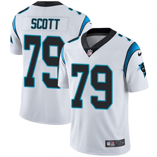 Men's Nike Carolina Panthers #79 Chris Scott White Vapor Untouchable Limited Player NFL Jersey - Ujersey