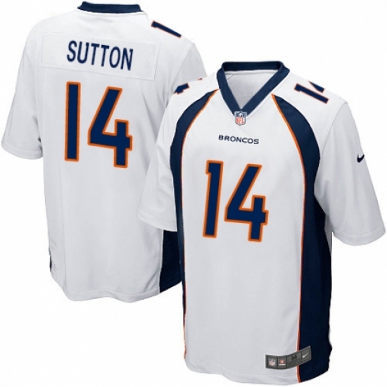 Men's Nike Denver Broncos #14 Courtland Sutton Game White NFL Jersey - Ujersey