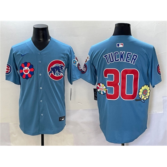 Men's Chicago Cubs #30 Kyle Tucker Blue 2025 Tokyo Series 2nd Alternate Limited Stitched Baseball Jersey - Ujersey