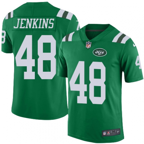 Men's Nike New York Jets #48 Jordan Jenkins Limited Green Rush Vapor Untouchable NFL Jersey - Ujersey